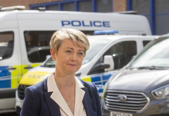 Home Secretary Yvette Cooper during a visit to Lewisham Police Station in south London, to speak about neighbourhood policing and meet with policing teams