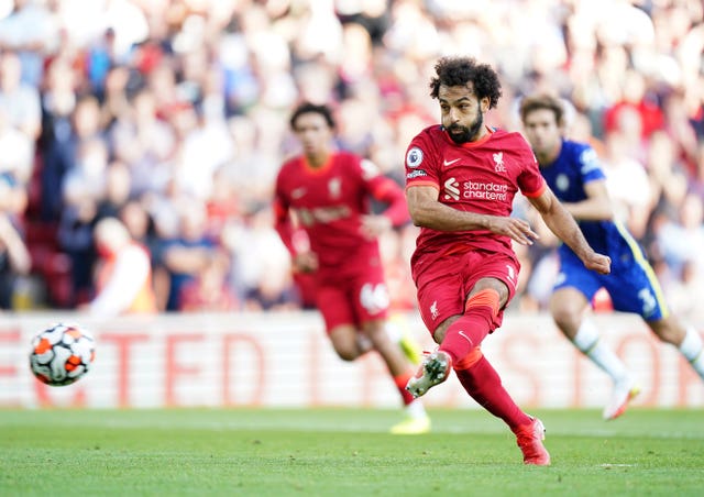 Mohamed Salah scores Liverpool's equaliser from the penalty spot