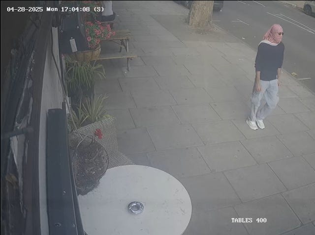 Abdullah Sabah Albadri captured on CCTV walking towards the Israeli embassy