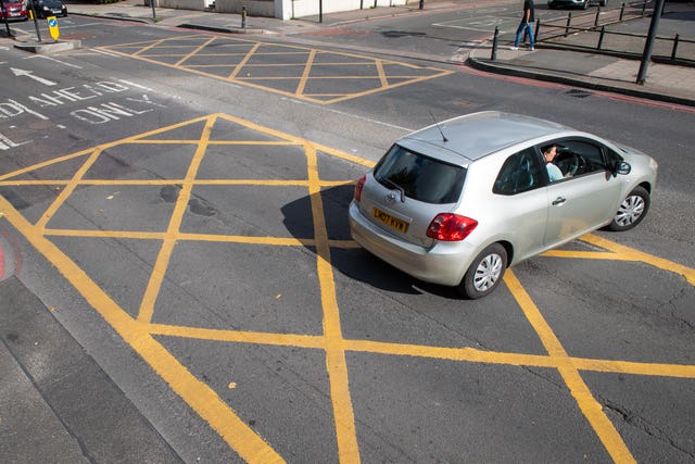 A yellow box junction