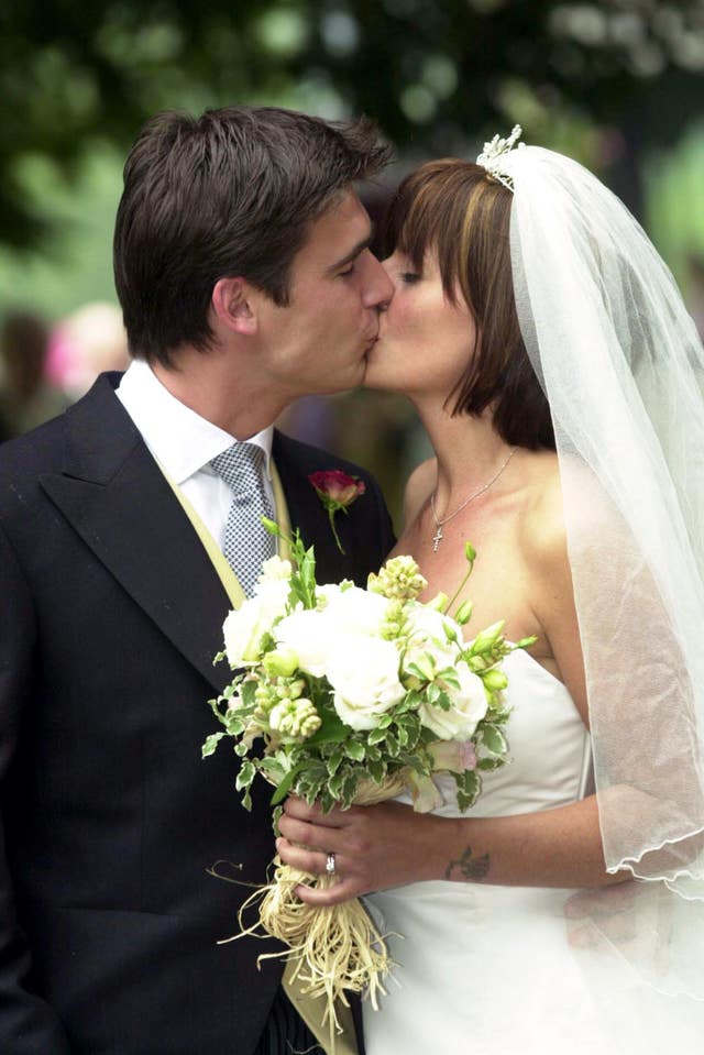 Davina McCall wedding kiss