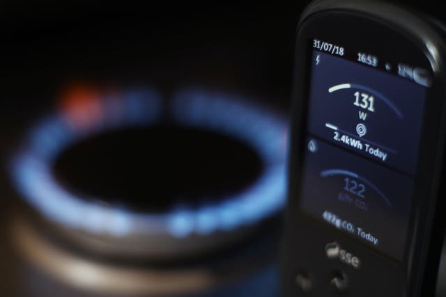 A handheld smart meter in a London home