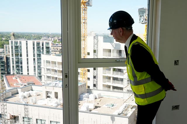 Minister for Levelling Up, Housing, and Communities Michael Gove during a housing visit in west London