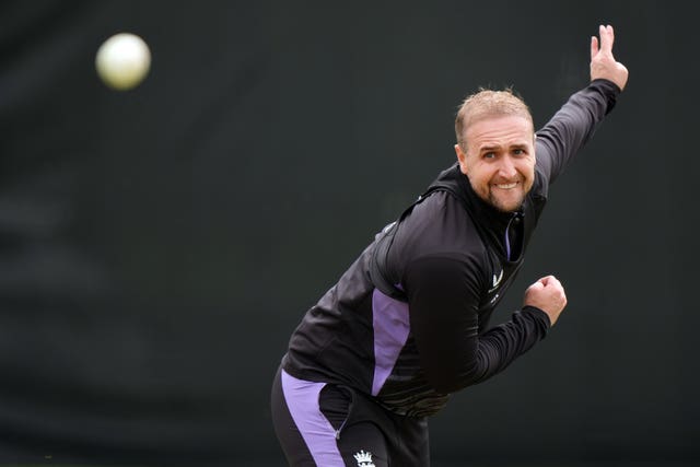 Liam Livingstone bowling in the nets