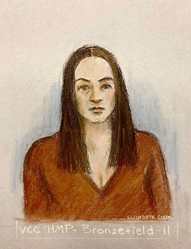 Court sketch of Bulgarian national Katrin Ivanova