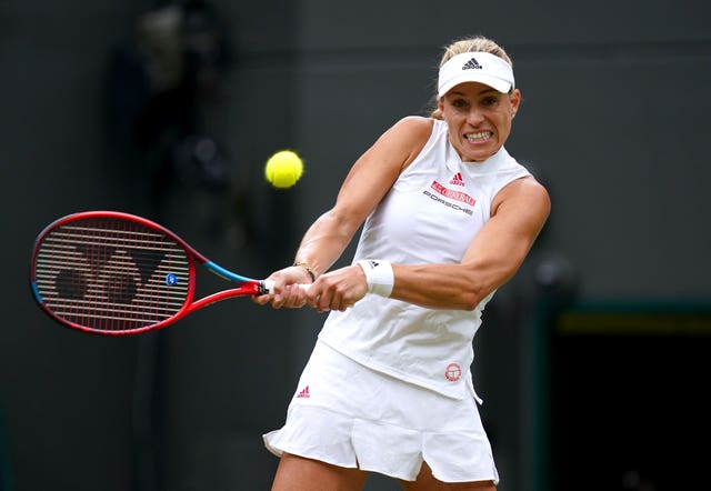 Former Wimbledon champion Angelique Kerber, pictured, awaits Barty in the last four