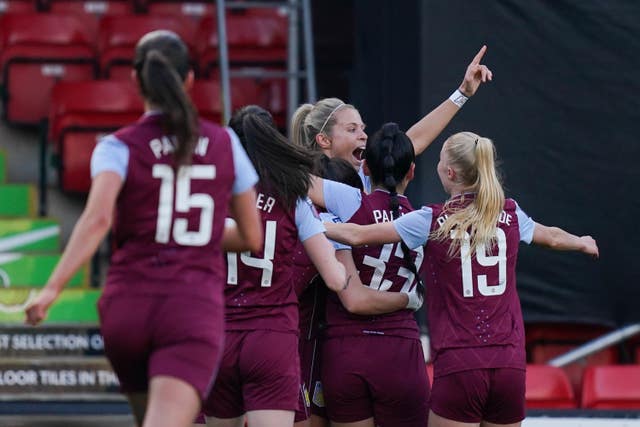 Rachel Daly celebrates scoring for Aston Villa (Jacob King)