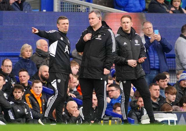 Leeds United caretaker manager Michael Skubala (left) faces an uphill battle