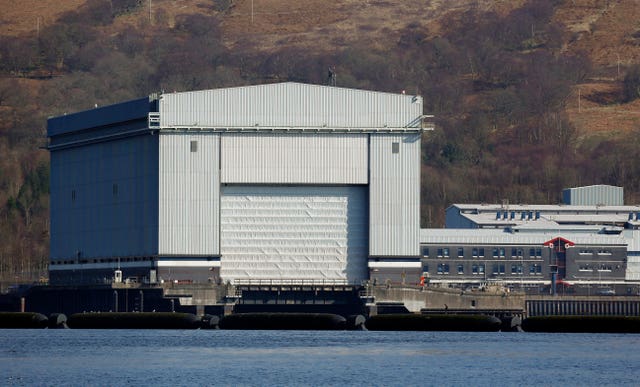 General view of HM Naval Base Clyde Faslane in Scotland