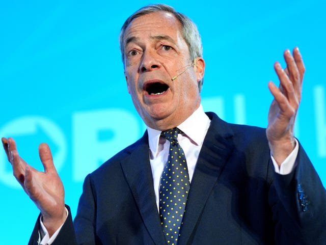 Nigel Farage gesturing with his hands