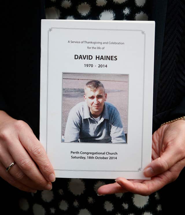 British aid worker David Haines was executed in 2014 (Danny Lawson/PA)