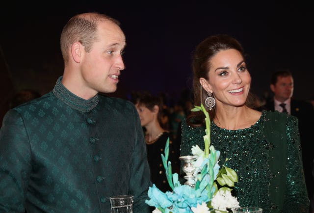 The Duke and Duchess of Cambridge attend a reception at the National Monument in Islamabad