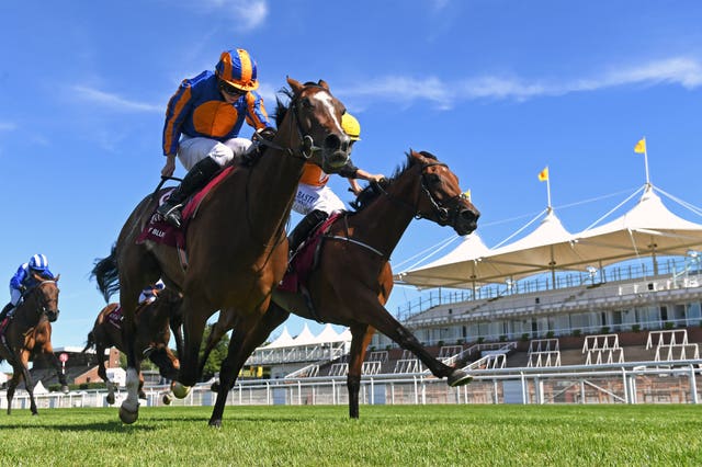 Fancy Blue claimed Group One glory in the Nassau Stakes at Goodwood 