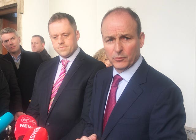 Thomas Byrne, left, and Micheal Martin