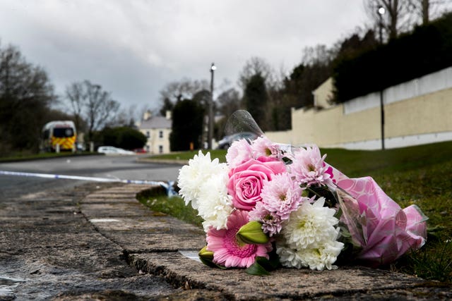 Floral tribute outside the Greenvale Hotel 