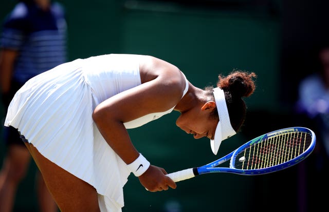 Naomi Osaka reacts during her match against Anastasia Pavlyuchenkova