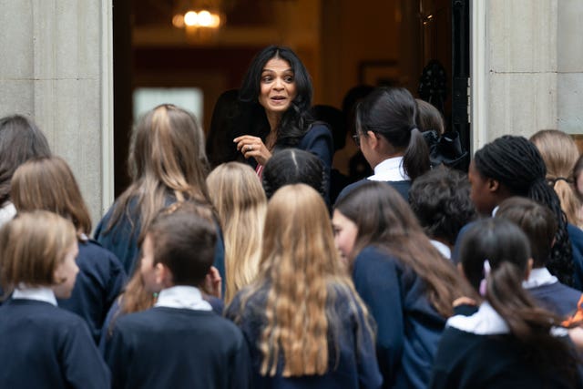 The Prime Minister's wife Akshata Murty welcomed schoolchildren to 10 Downing Street 