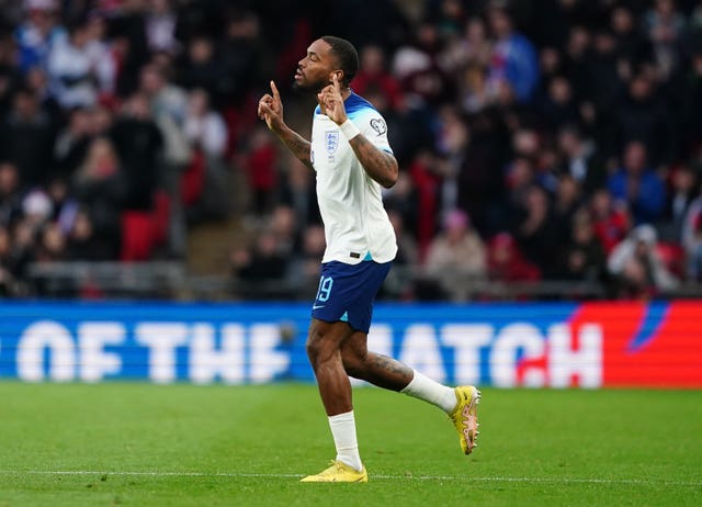 Ivan Toney runs on to the pitch to make his England debut