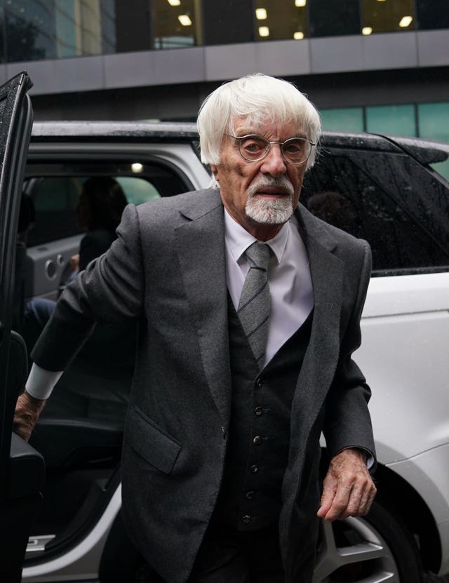 Bernie Ecclestone arriving at court on Thursday