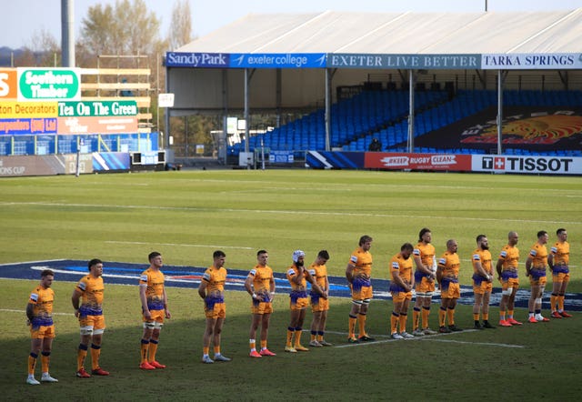 Exeter players paid their respects ahead of their Heineken Champions Cup match against Leinster