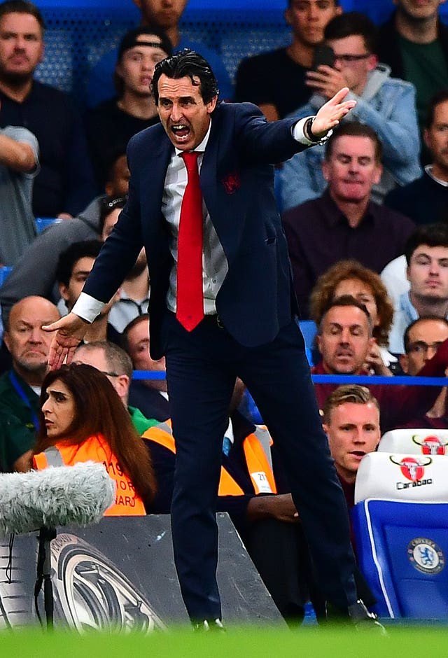 Arsenal demonstrated familiar failings, and signs for encouragement for boss Unai Emery, pictured, in the loss at Chelsea