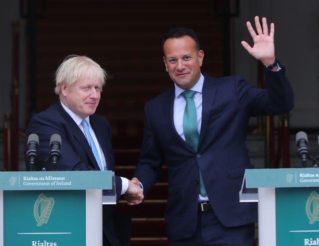 Leo Varadkar and Boris Johnson meeting in Dublin