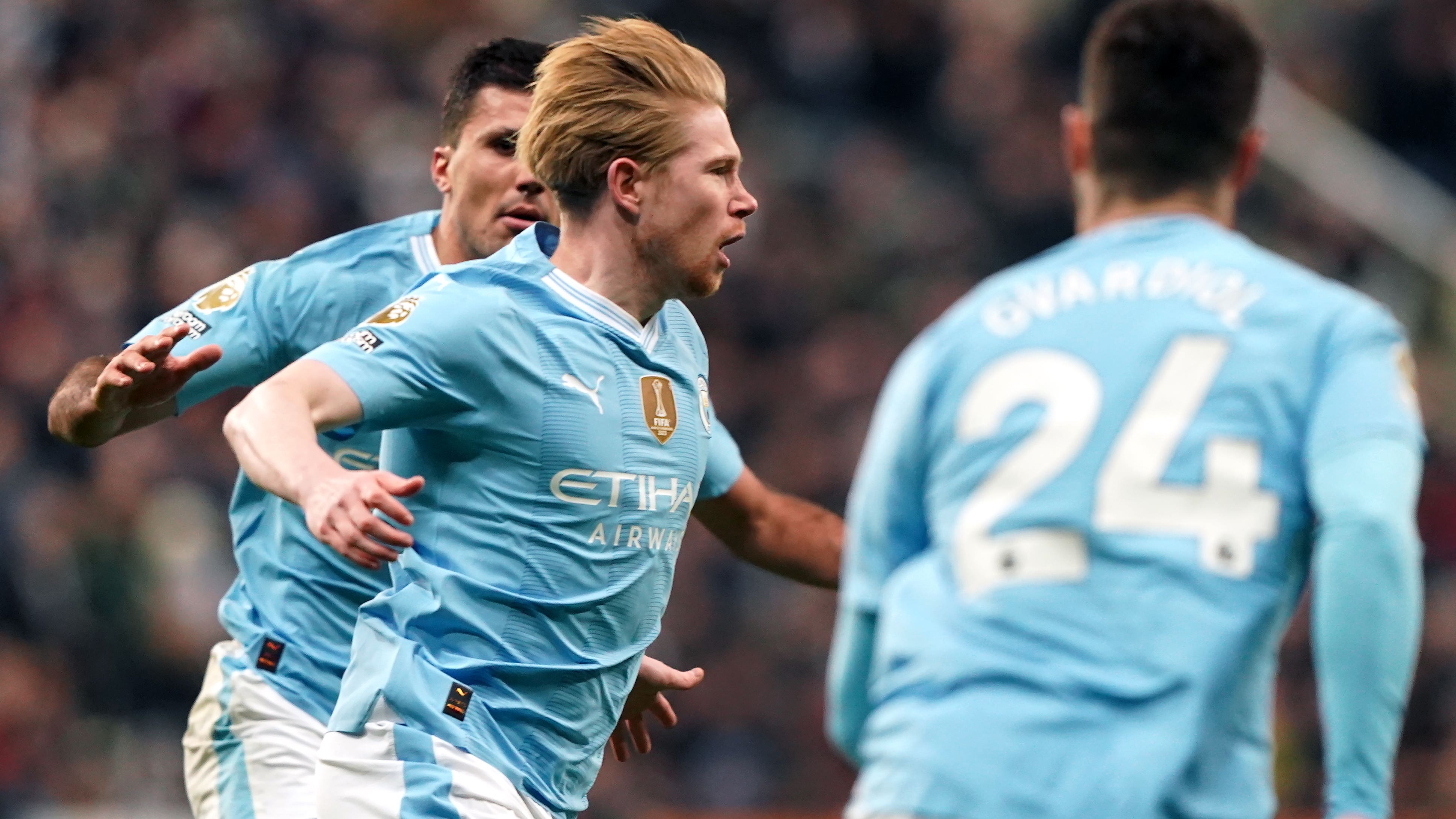 Kevin De Bruyne scored on his Premier League return (Owen Humphreys/PA)
