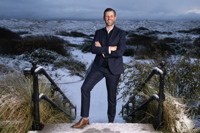 Eric Trump at Trump International Golf Links near Balmedie, Aberdeenshire on Tuesday 