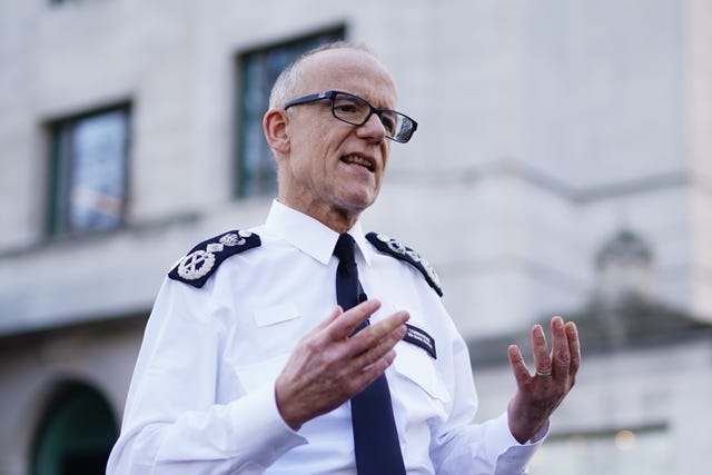 Sir Mark Rowley outside New Scotland Yard.