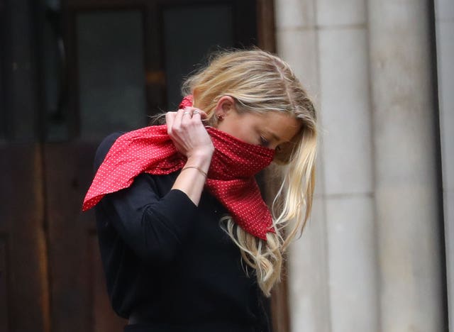 Actress Amber Heard leaves the High Court in London 