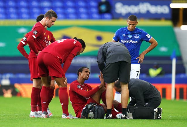 Matip was forced off in the second half at Goodison Park 