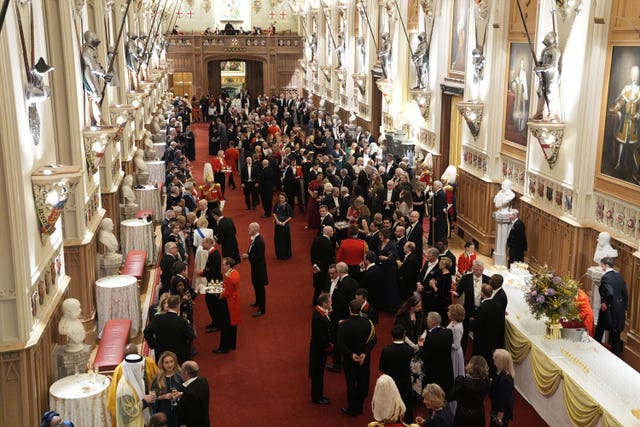The scene in Windsor Castle during the Diplomatic Corps reception 