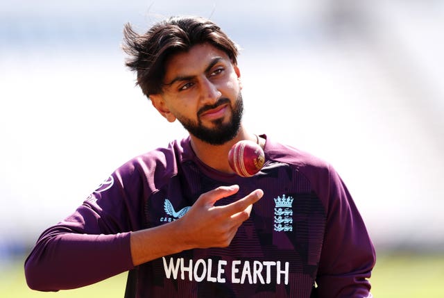 England’s Shoaib Bashir during a nets session at Trent Bridge