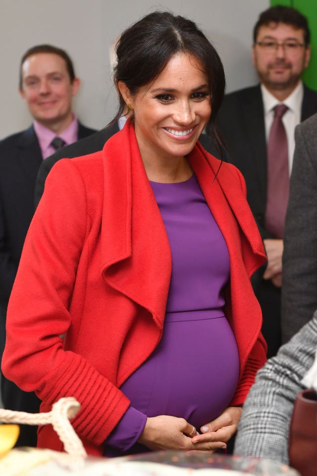 Heavily pregnant Meghan 