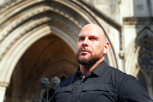 Dean Gregory, the father of six-month-old Indi Gregory, at the Royal Courts of Justice in central London