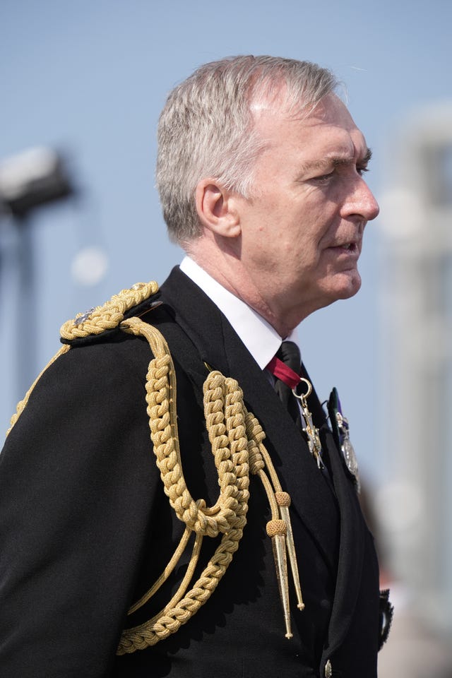 Chief of the Defence Staff Admiral Sir Tony Radakin attends the UK’s national commemorative event for the 80th anniversary of D-Day, hosted by the Ministry of Defence on Southsea Common in Portsmouth, Hampshire