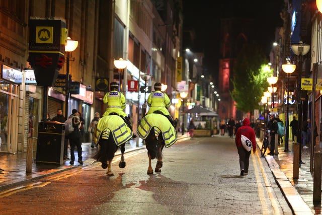 Police on patrol in Liverpool city centre 