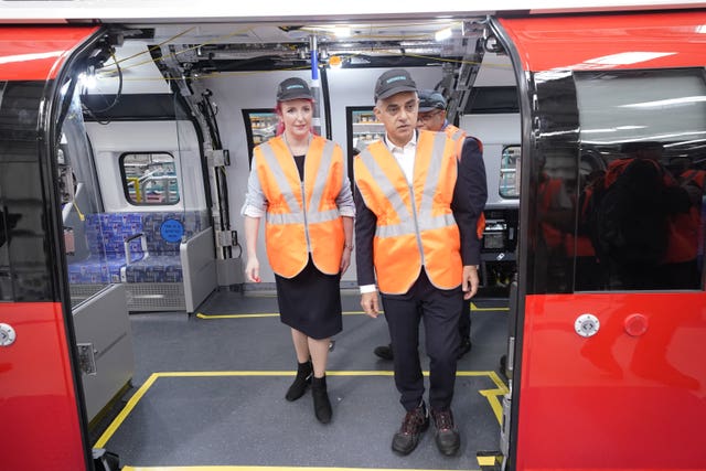 Transport Secretary Louise Haigh and Mayor of London Sadiq Khan at the opening of the Siemens’ Rail Village in Goole