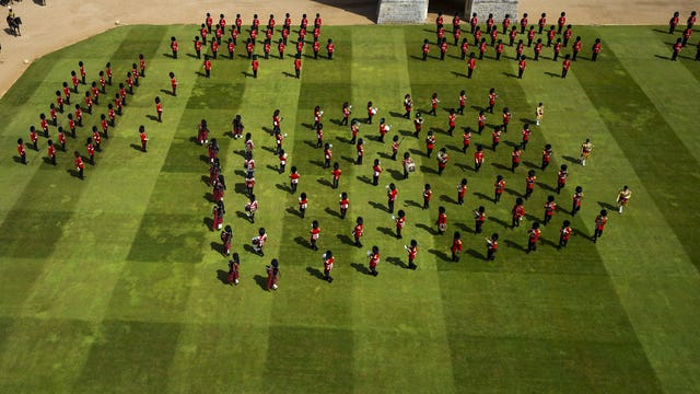 The Massed Band of the Household Division perform at Windsor Castle
