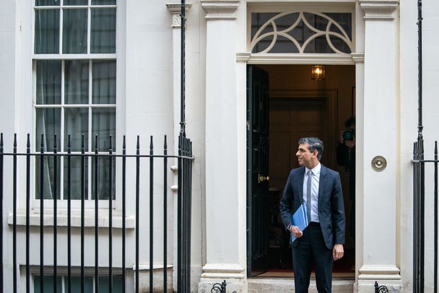 Chancellor of the Exchequer Rishi Sunak leaves 11 Downing Street as he heads to the House of Commons, London, to deliver his Spring Statement. Picture date: Wednesday March 23, 2022