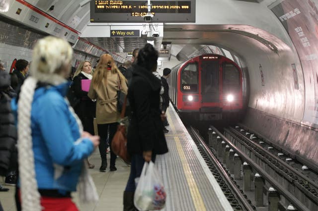 A platform at Oxford Circus station