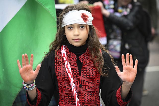 Pro-Palestine protester in Edinburgh