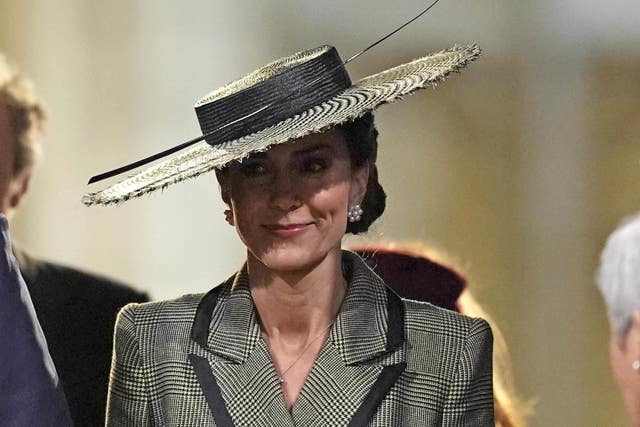 The Princess of Wales wearing a wide-brimmed Juliette Botterill hat