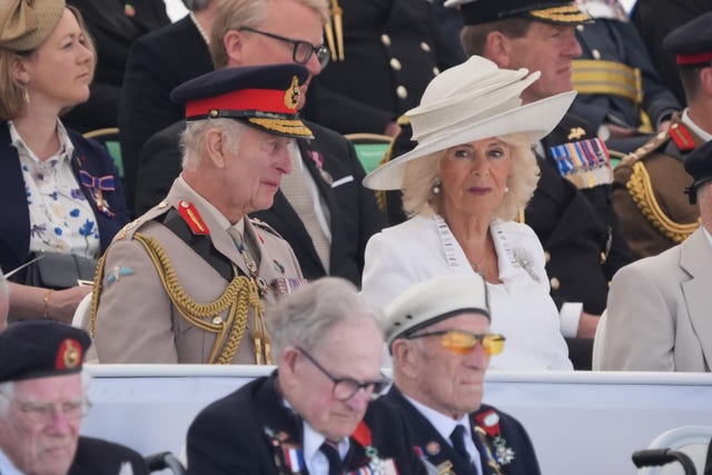 The king and Queen at a D-Day 80th anniversary event