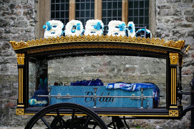 Bobbi-Anne's coffin was carried to the church in a horse drawn carriage (Ben Birchall/PA)