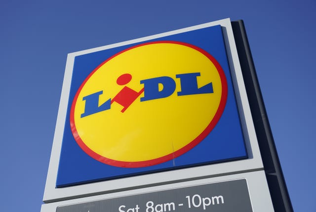 Lidl signage against blue sky