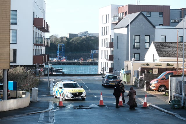 A police cordon near West Hoe Road