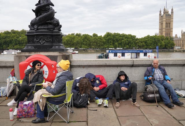 Some people in the queue brought chairs