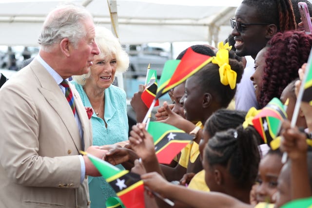 The royals arrive at Charlestown Pier, Nevis 