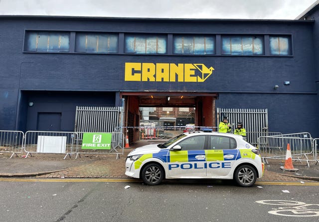 File photo dated 27/12/22 off a screenshot taken from PA Video of police outside the Crane nightclub in Digbeth, Birmingham, where a 23-year-old man died after being stabbed on the dancefloor on Boxing Day